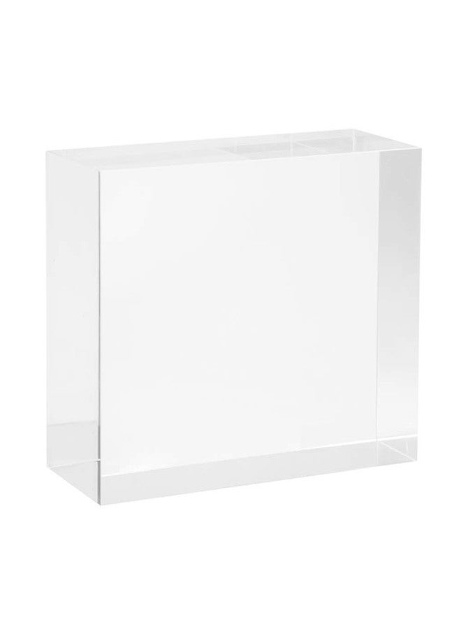 Elitnus Clear Solid Acrylic Block - 6" x 4" x 2.36" All Diamond Polished Rectangle Clear Acrylic Cube for Display - Plexiglass Lucite Jewellery Block - Image 1